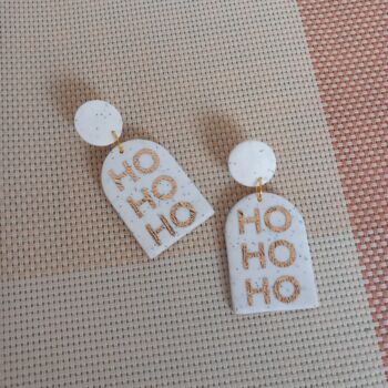 Ho Ho Ho Polymer Clay Novelty Christmas Earrings, 2 of 2