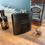 Personalised Modern Engraved Black Metal Hip Flask Wedding, Groomsmen And Birthday Gift, thumbnail 9 of 11