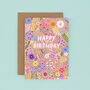 Floral Birthday Card For Women, Pink Flowers, For Her, thumbnail 2 of 3