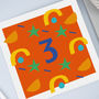 3rd Birthday Card, Card For Three Year Old, Unisex, thumbnail 3 of 4