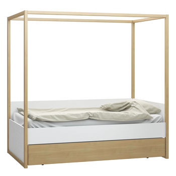 4 You 4 Poster Single Bed In White And Oak Finish, 5 of 6