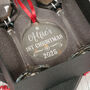 Baby's 1st Christmas Pair Of Champagne Flutes And Christmas Decoration, thumbnail 3 of 5