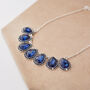 Blue Teardrop Crystal Pendant Necklace, thumbnail 3 of 3