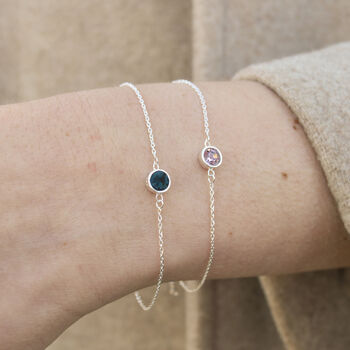 Sterling Silver December Birthstone Curb Bracelet – Turquoise, 3 of 6