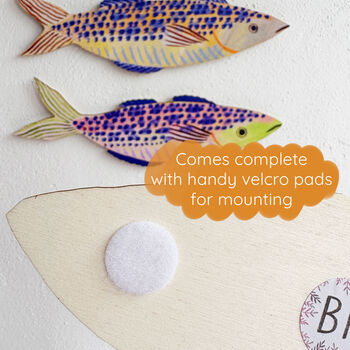Wooden Mackerel Decorations Green, 8 of 8