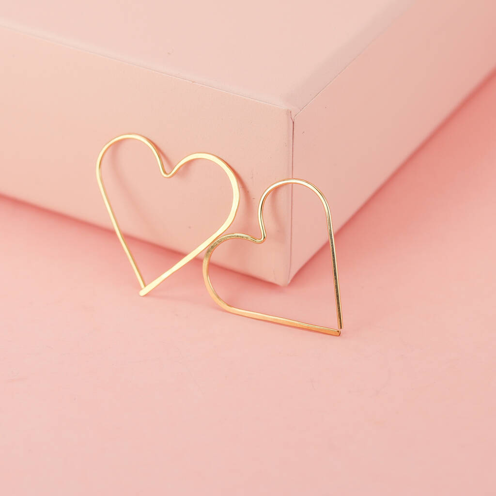 Heart Hoop Earrings In 14k Gold Fill, 1 of 10