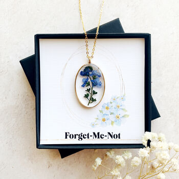 Personalised Forget Me Not Pressed Flower Necklace, 4 of 12