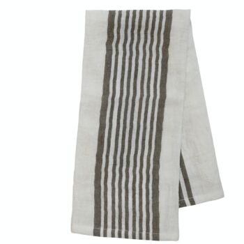 Set Of Two French Grey Grain Sack Stripe Tea Towels, 3 of 3