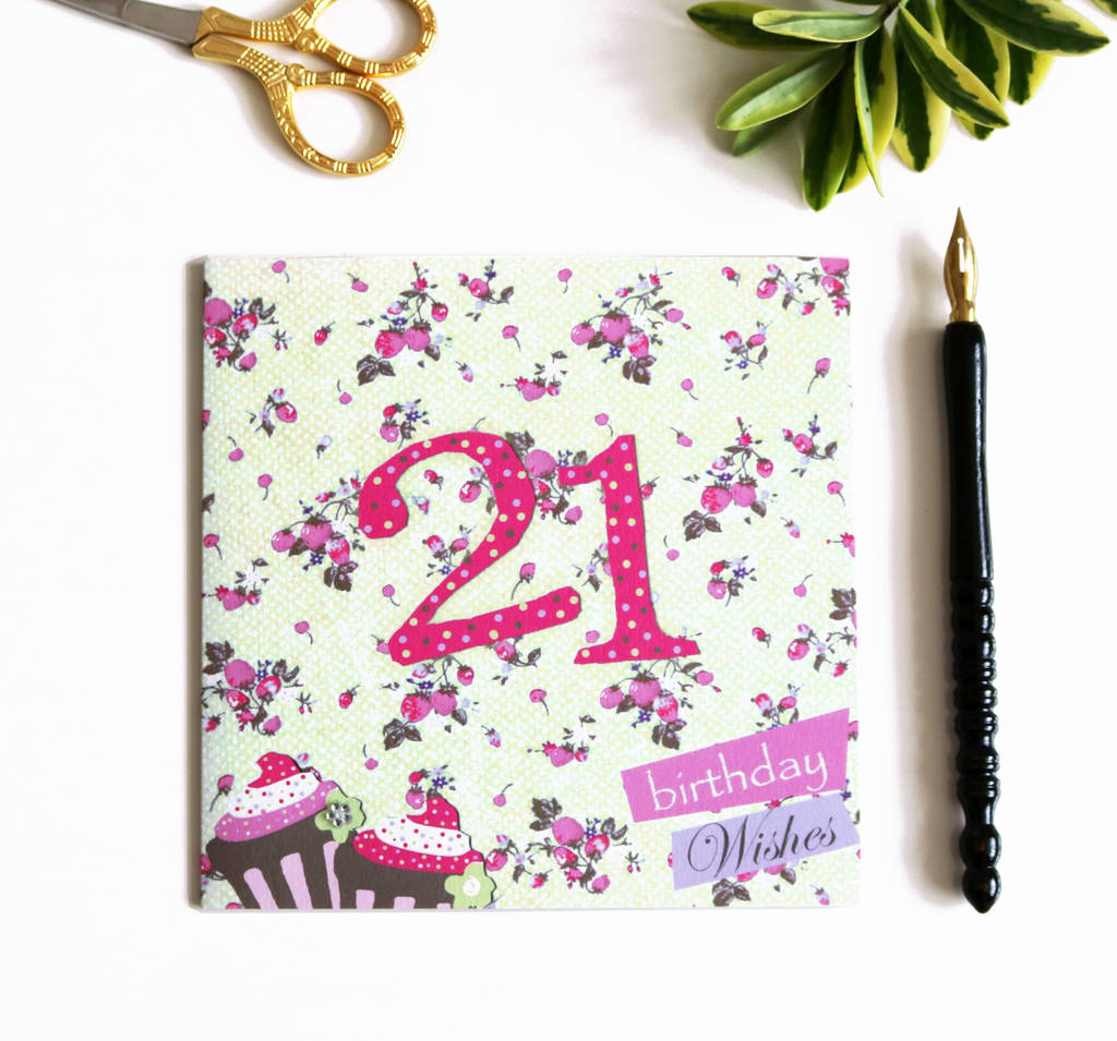 Image of 21st Birthday Card With Crystal Gem