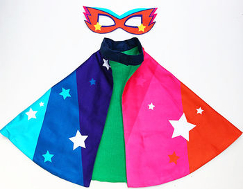 Personalised Superhero Cape Superstar Rainbow With Name, 12 of 12