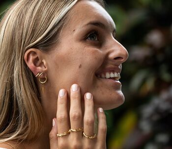 18ct Gold Lightning Bolt Stud Earrings, 4 of 5
