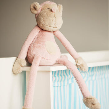 Cheeky Monkey In Pink Plush Toy For Baby And Toddler, 4 of 11