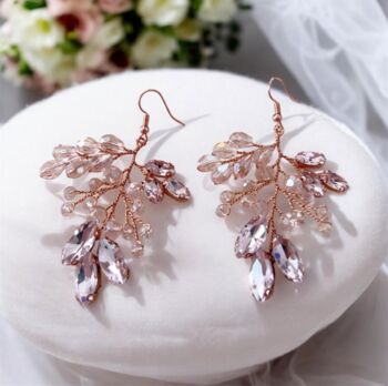 Pink Crystal Statement Earrings, 2 of 5