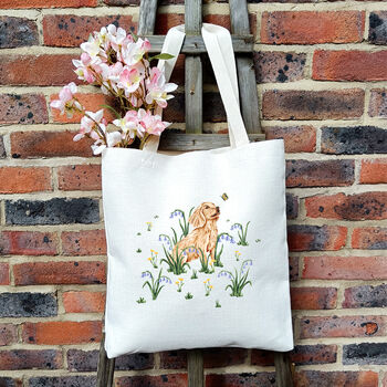 Dog And Butterfly Tote Bag | Cocker Spaniel, 5 of 9