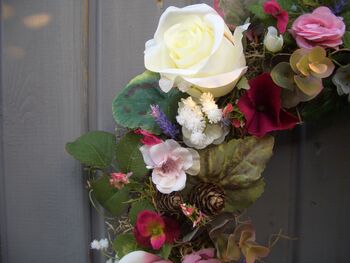 Spring Summer Wedding Rosy Posy Decorative Wreath, 5 of 12