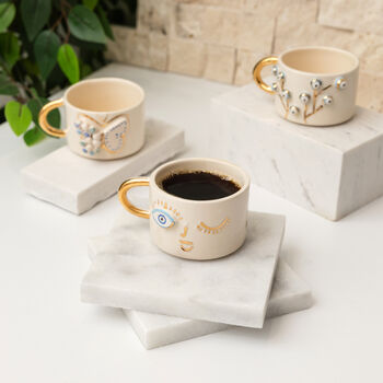 Winking Face Mug With Gold Plated Handle, 2 of 3