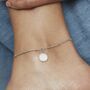 Friendship Initial Anklet In Silver Or Gold Vermeil, thumbnail 1 of 6