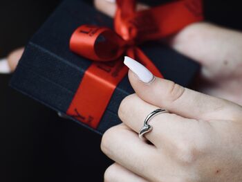 Silver Wishbone Ring With White Topaz, 3 of 12