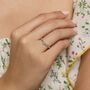 Dainty Round Blue Topaz Ring, thumbnail 5 of 8