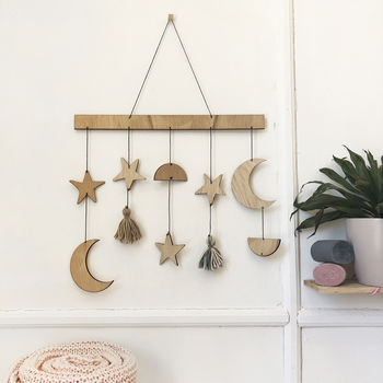 Personalised Star, Moon And Tassel Wall Hanging, 3 of 3