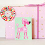Pink Poodle Dog Mini Greetings Card, thumbnail 1 of 4