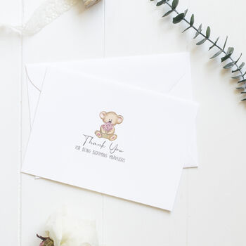 Thank You Card Set Of 10 Blooming Bear, 2 of 4
