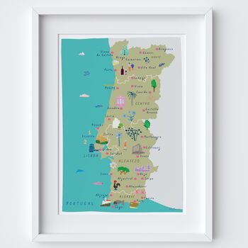 Map Of Portugal Illustration Art Print, 2 of 2