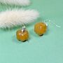 Pumpkin Gemstone Silver Plated Earrings, thumbnail 2 of 7