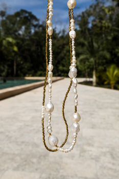 Coco Freshwater Pearl Necklace, 4 of 5