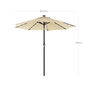 Beige Garden Patio Parasol Sun Umbrella With Lights, thumbnail 7 of 7