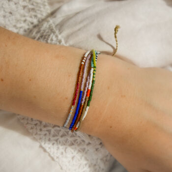 Multiple Strand Seed Bead Adjustable Bracelet, 2 of 5