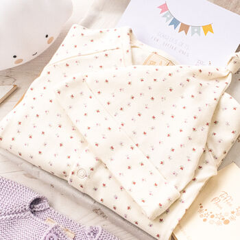 Personalised Blossom And Heart Babygrow Gift Set For Girls, 4 of 12