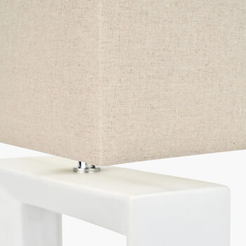 White Block Ceramic Rectangular Table Lamp, 9 of 10