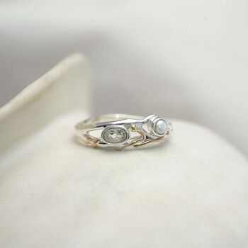 Green Amethyst And Pearl Ring, 4 of 9