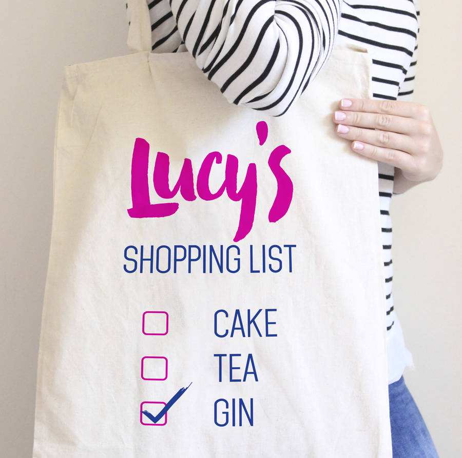 Personalised Shopping List Tote Bag