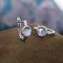 5mm Moonstone Huggie Hoop Earrings, thumbnail 1 of 12