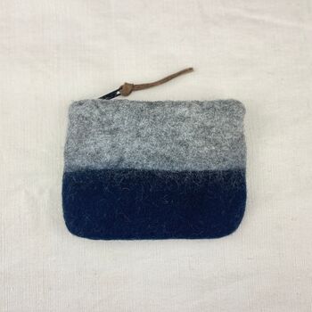 Fair Trade Handmade Felt Ombre Two Tone Zip Purse, 6 of 12