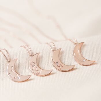 Constellation Moon Pendant Necklace In Rose Gold, 6 of 12