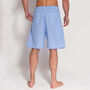 Men's Crisp Cotton Blue And White Strip Pyjama Shorts, thumbnail 3 of 4