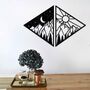 Day And Night Triangular Wall Art Wooden Decor, thumbnail 1 of 9