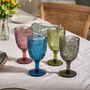 Vivaldi Colourful Embossed Glass Wine Goblets, thumbnail 1 of 4
