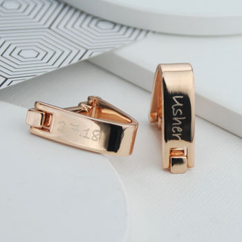 Personalised Rose Gold Wrap Style Cufflinks, 2 of 8
