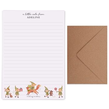 A5 Personalised Christmas Letter Writing Paper Elf Design, 5 of 5