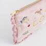 Pink Love Velvet Embroidered Pouch, thumbnail 7 of 7