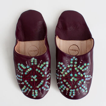 Leather Sequin Babouche Slippers | New Colours Added, 9 of 12
