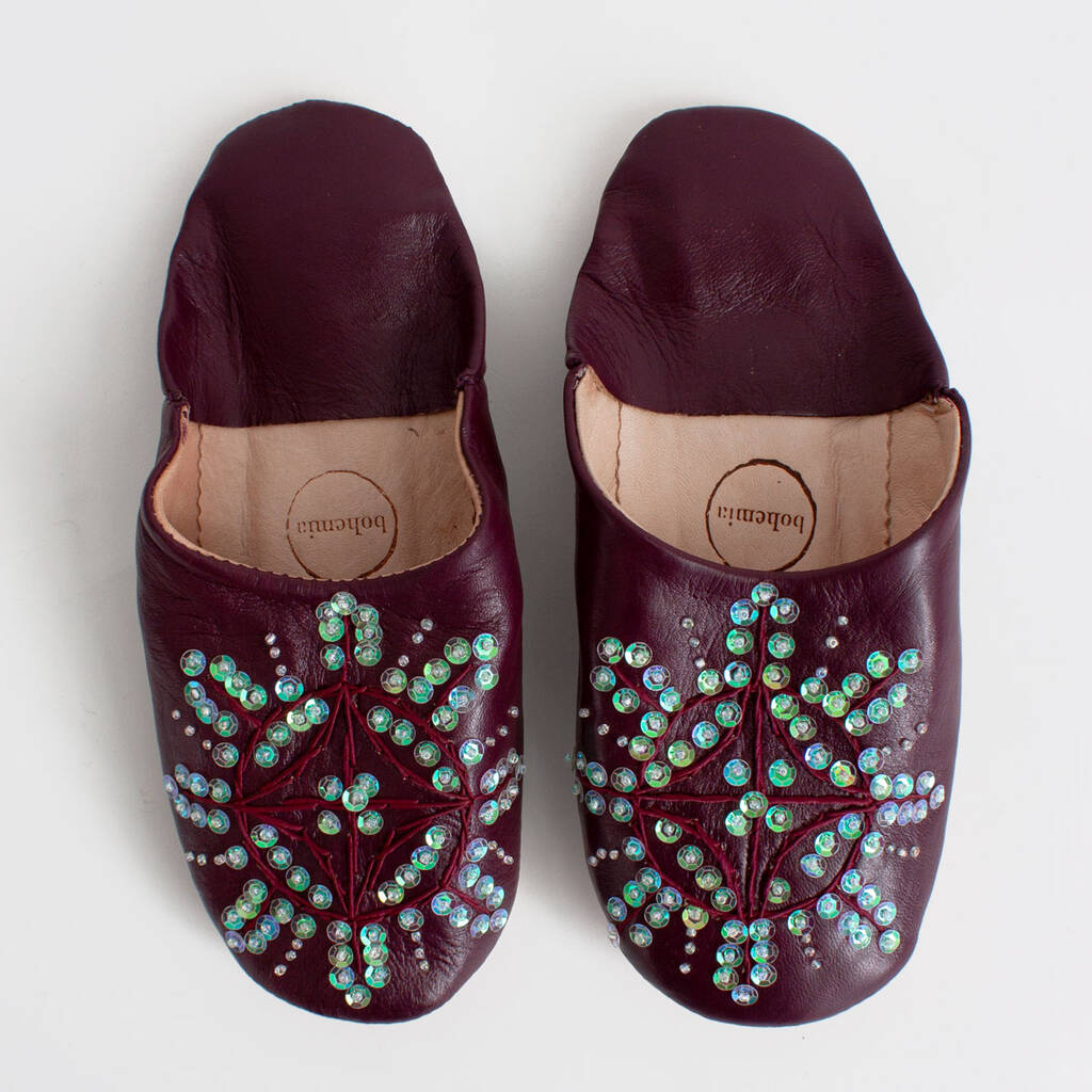 Leather Sequin Babouche Slippers | New Colours Added By Bohemia ...