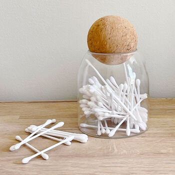 Cork Ball Glass Storage Jar With Personalised Waterproof Label, 4 of 9