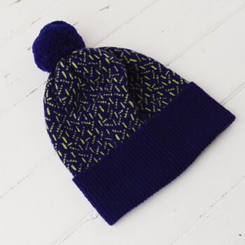 Lambswool Knitted Scatter Pom Pom Hat, 10 of 12