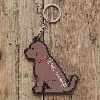 Brown Labradoodle Cockapoo Keyring Personalised Option, 4 of 4