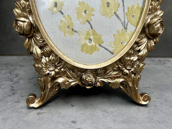 Aged Gold Oval Photo Frame 6x4 Freestanding Portrait, 3 of 10